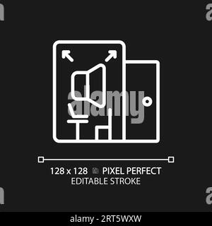 Customizable soundproof room white thin linear icon Stock Vector