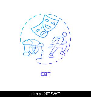 2D CBT gradient line icon concept Stock Vector