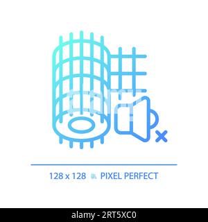 Pixel perfect soundproof mesh gradient thin linear icon Stock Vector