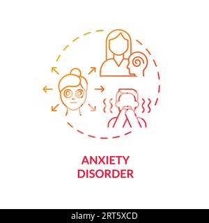 2D anxiety disorder gradient line icon concept Stock Vector