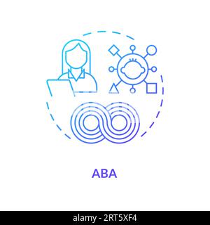 2D ABA gradient line icon concept Stock Vector