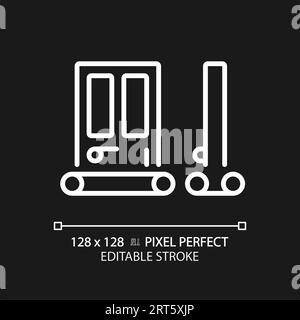 Customizable door seal white thin linear icon Stock Vector