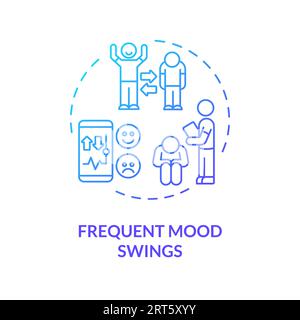 2D frequent mood swings gradient line icon concept Stock Vector