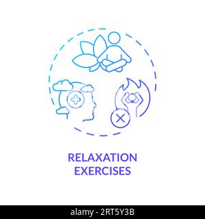 2D relaxation exercises gradient line icon concept Stock Vector