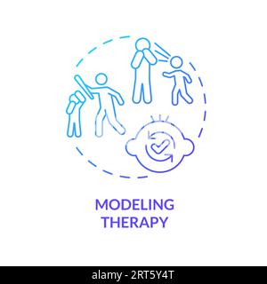 2D modeling therapy gradient line icon concept Stock Vector