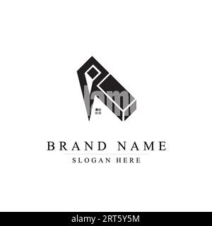 Letter R with skyscraper vector logo Stock Vector