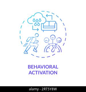 2D behavioral activation gradient line icon concept Stock Vector