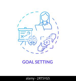2D goal setting gradient line icon concept Stock Vector