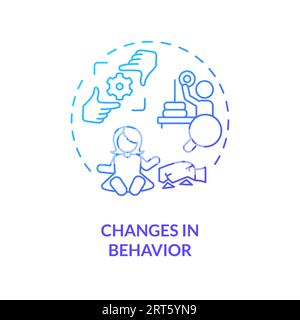2D changes in behavior gradient line icon concept Stock Vector