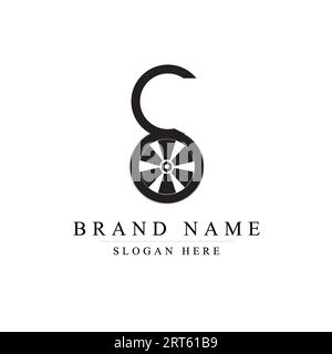 S Letter tire vector logo template. This font suitable for automotive business. Stock Vector