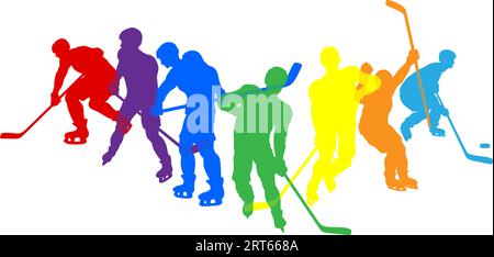 Ice Hockey Silhouette People Player Silhouettes Stock Vector