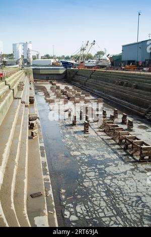 Dry Dock at Sharness, on the River Severn, Gloucestershire, UK Stock Photo
