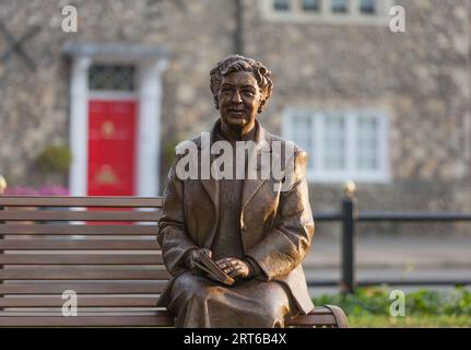 Agatha Christie Statue Stock Photo