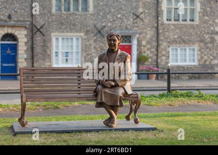 Agatha Christie Statue Stock Photo