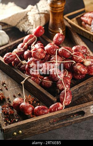 Asia sausages food photos, look like polony with with a particularly delicious taste Stock Photo