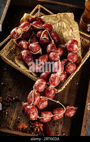 Asia sausages food photos, look like polony with with a particularly delicious taste Stock Photo