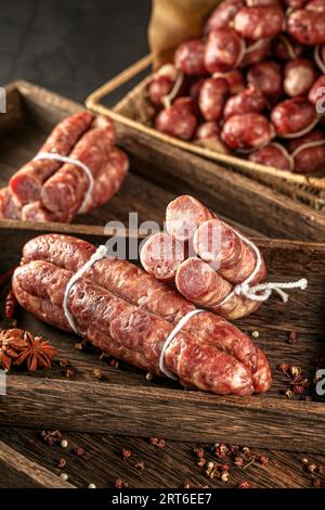 Asia sausages food photos, look like polony with with a particularly delicious taste Stock Photo