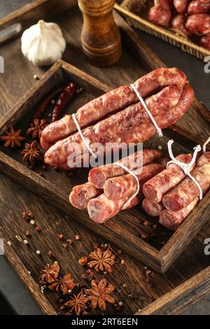 Asia sausages food photos, look like polony with with a particularly delicious taste Stock Photo