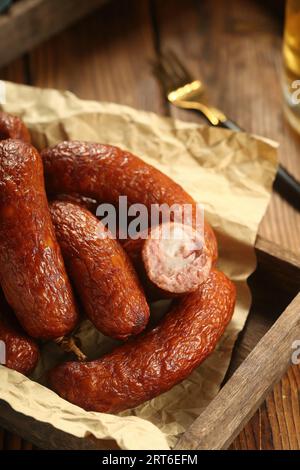 Asia sausages food photos, look like polony with with a particularly delicious taste Stock Photo