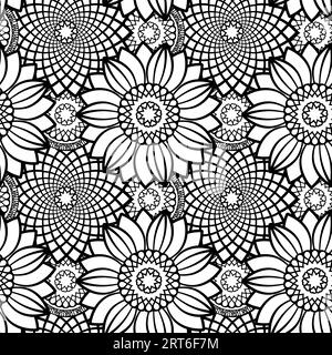 Sunflowers Seamless Pattern Background  Stock Vector