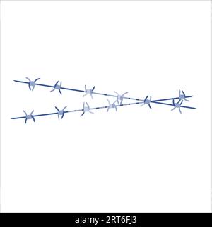 Sharp barbed wire fence barrier frame illustration Stock Vector Image ...