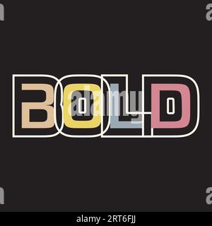 Bold lettering text effect typography dark t shirt design Stock Vector