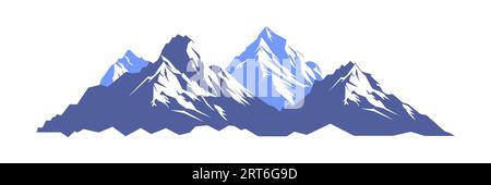 Mountains in flat style on white background. Vector illustration Stock Vector