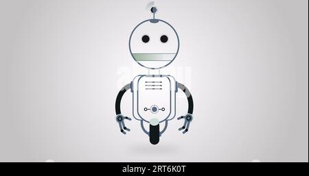 Illustration of ai chat bot and copy space on grey background Stock Photo
