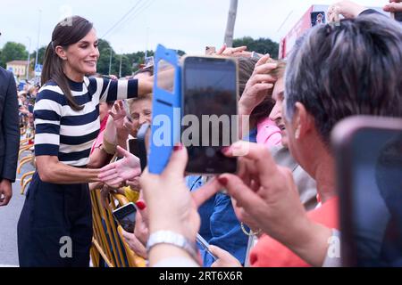 Queen Letizia of Spain attends the Opening of the School Year 2023/2024 at  CEIP do Camino Ingles on September 11, 2023 in Sigueiro/Orosos, Spain  Credit: agefotostock /Alamy Live News Stock Photo - Alamy