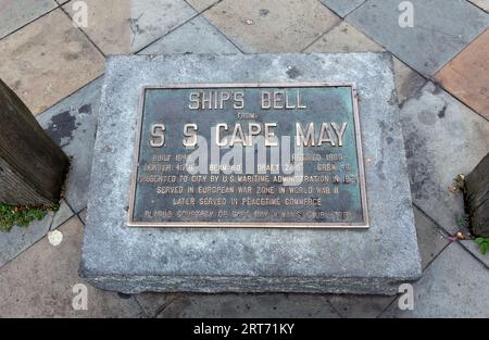 SS Cape May Bell Sign Cape May New Jersey USA Stock Photo