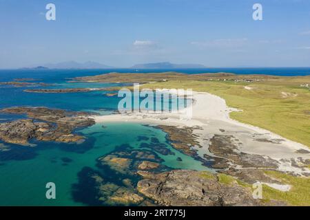 The white sandy beaches and turquoise waters of Sanna Bay, Ardnamurchan Peninsula, Scotland, UK Stock Photo