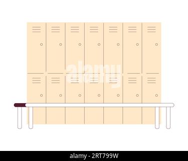 Lockers in changing room semi flat colour vector object Stock Vector