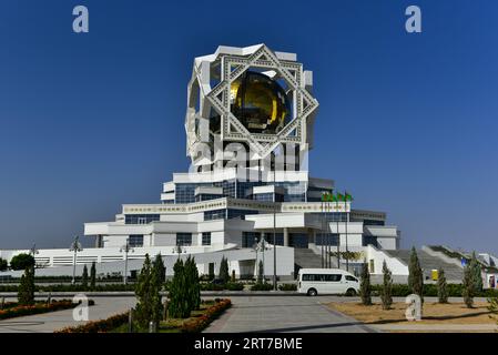 Wedding Palace, a weird-looking civil registry building with an eight-pointed star and a sphere representing earth in the mddile. Completed in 2011. Stock Photo