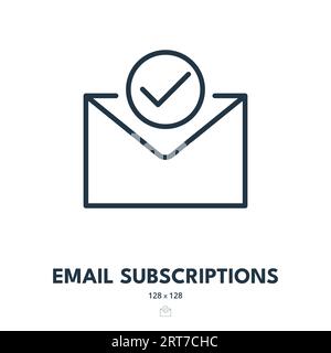 Email Subscriptions Icon. Newsletter, Subscribe, Announcement. Editable Stroke. Simple Vector Icon Stock Vector