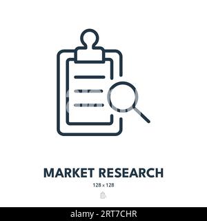 Market Research Icon. Explore, Analysis, Analyzing. Editable Stroke. Simple Vector Icon Stock Vector