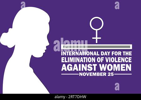 International Day for the Elimination of Violence Against Women. November 25. Holiday concept. Template for background, banner, card, poster Stock Vector