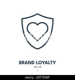 Brand Loyalty Icon. Branding, Trust, Satisfaction. Editable Stroke. Simple Vector Icon Stock Vector