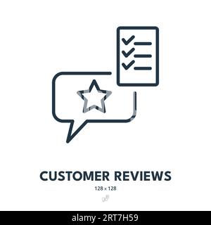Customer Reviews Icon. Feedback, Rating, Client. Editable Stroke. Simple Vector Icon Stock Vector
