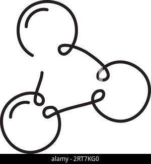 vector atom molecule one line. chemistry symbol. chemical elements vector on white background. Stock Vector