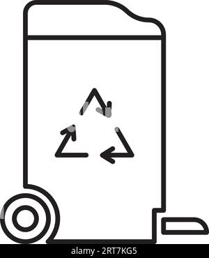 vector recycling garbage bin. rubbish bins for plastic. garbage bin with wheels vector illustration on white background. Stock Vector