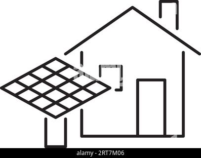 vector holograme house system. solar cell system. solar system for saving energy vector illustration on white background. Stock Vector