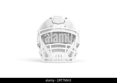 Blank white american football helmet mockup, front view Stock Photo