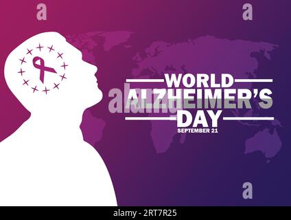 Creative Vector illustration, poster or banner of World Alzheimer's day. September 21. Suitable for greeting card, poster and banner Stock Vector