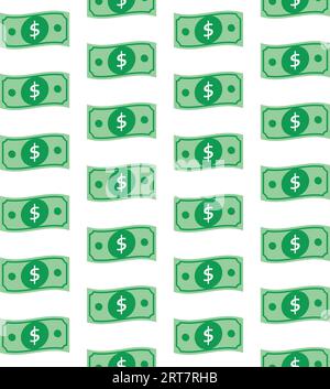 Vector seamless pattern of flat dollar Stock Vector