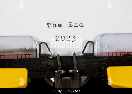 The End 2023 written on an old typewriter Stock Photo