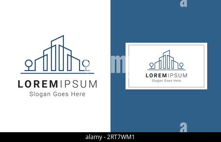 Luxury Real Estate Building Logo Design Home Building Logotype Luxury Apartment Heights villas Template Stock Vector