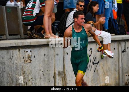 Valencia, Spain. 03rd Sep, 2023. Oscar Dart of Australia in action during the bike race of 2023 Triathlon World Cup in La Marina de Valencia. (Photo by Alexander Bogatyrev/SOPA Images/Sipa USA) Credit: Sipa USA/Alamy Live News Stock Photo