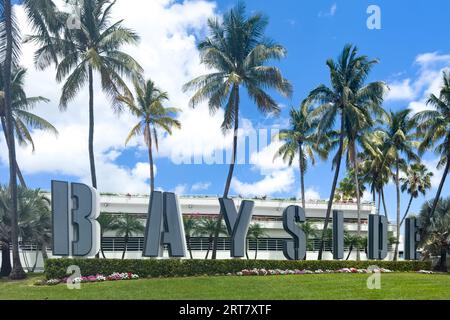 Miami, Florida - August 25th, 2023: Bayside area in Miami. Stock Photo