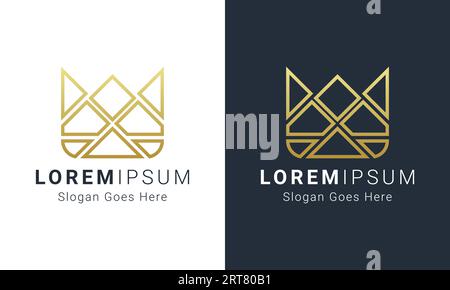 Luxury Crown Logo Design Royal King Crown Logotype Stock Vector