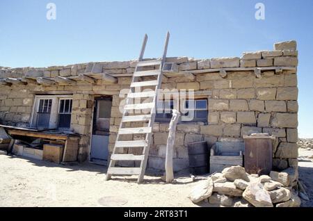 OLD ARAIBI, USA-SEPTEMBER 06,1981: Old Oraibi, Hopi Village on Third Mesa, Hopi Indian Reservation, Arizona. It is still inhabited, and Old Oraibi vie Stock Photo